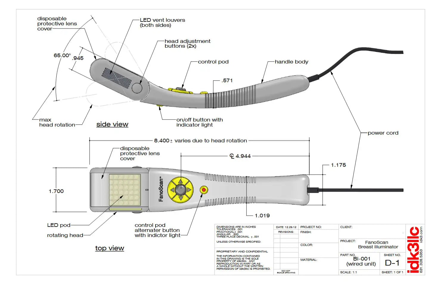Fanoscan Wand CAD Drawing