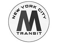 New York City Transit logo with a large black 'M' on a white background