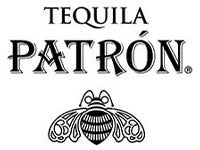 Patrón tequila logo with black text and emblem on a white background